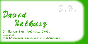 david welkusz business card